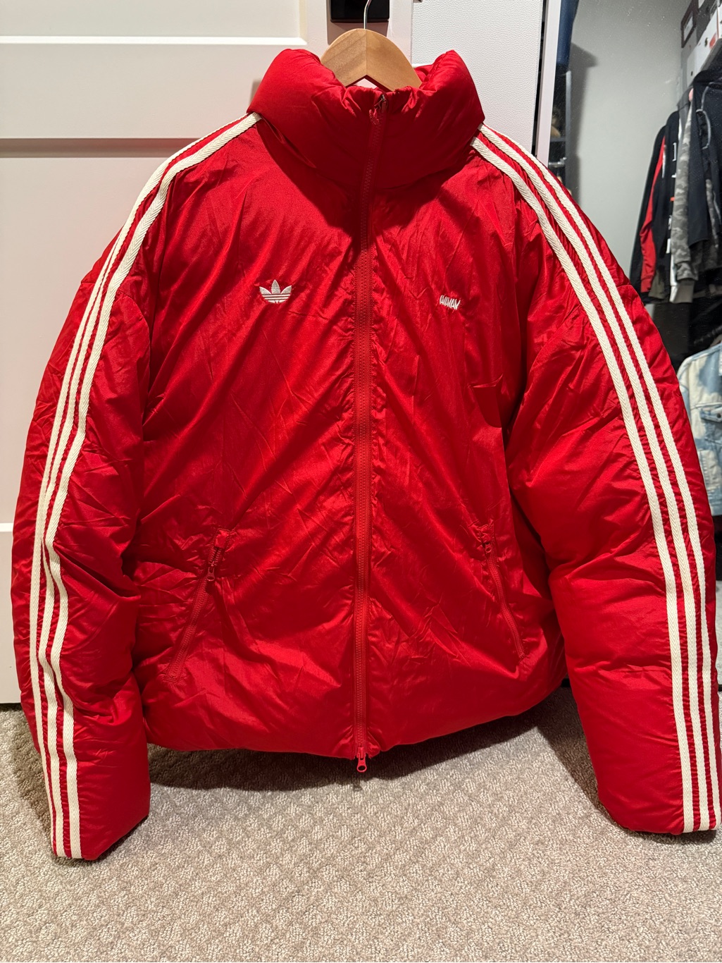 Adidas Avavav Puffer Jacket Scarlet Red